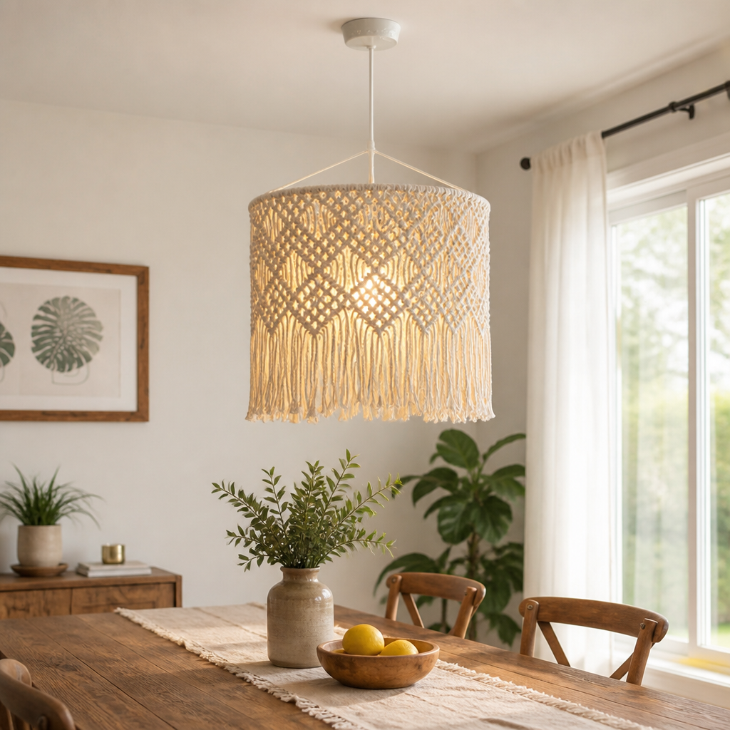 Boho Rattan Handwoven Pendant Light