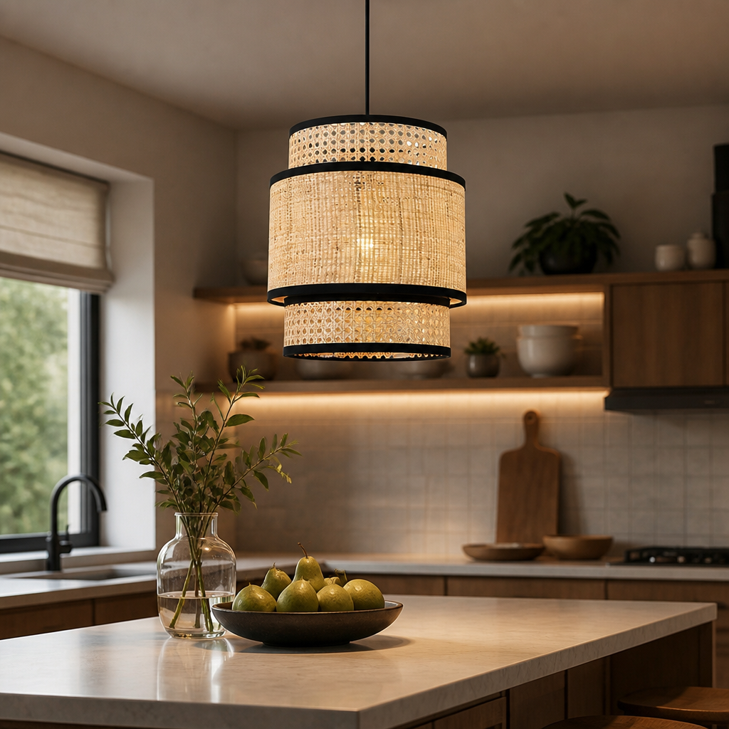 Boho Rattan Handwoven Pendant Light