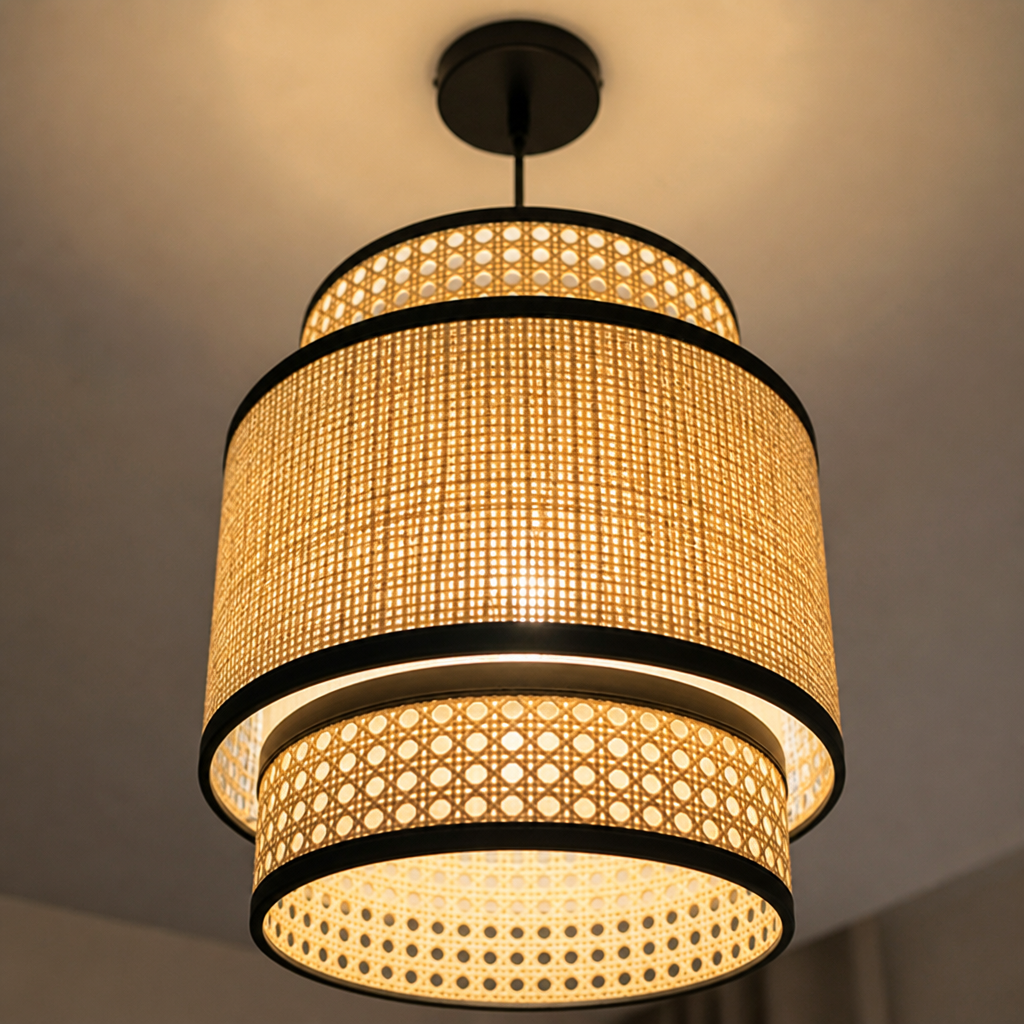 Boho Rattan Handwoven Pendant Light