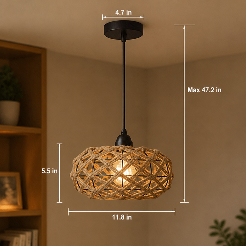 Boho Wicker Pendant Light