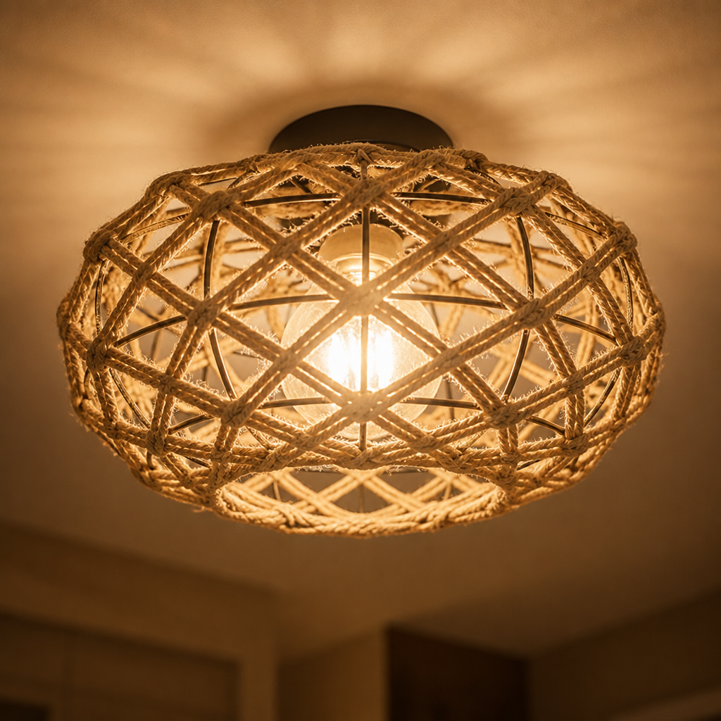 Boho Wicker Pendant Light
