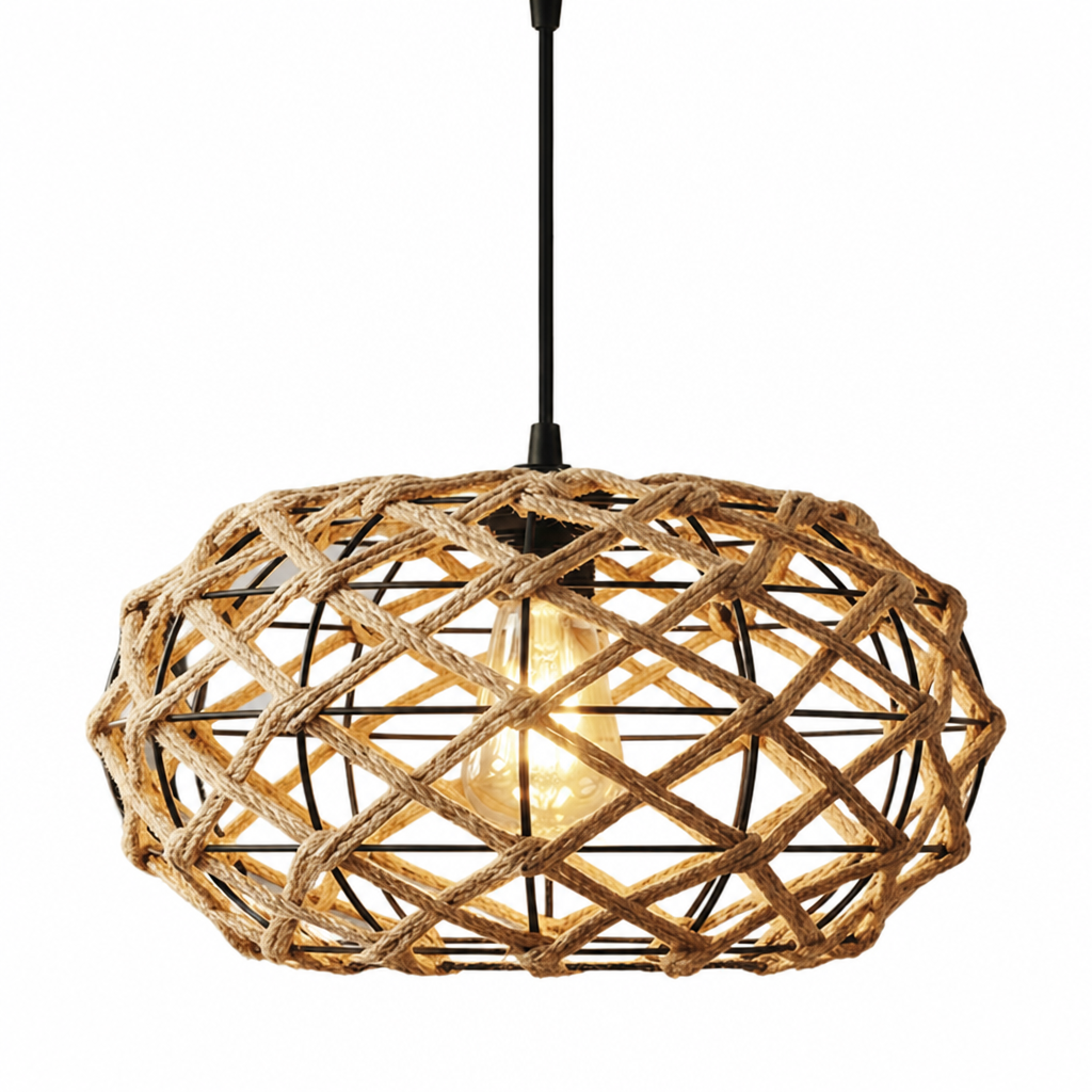 Boho Wicker Pendant Light