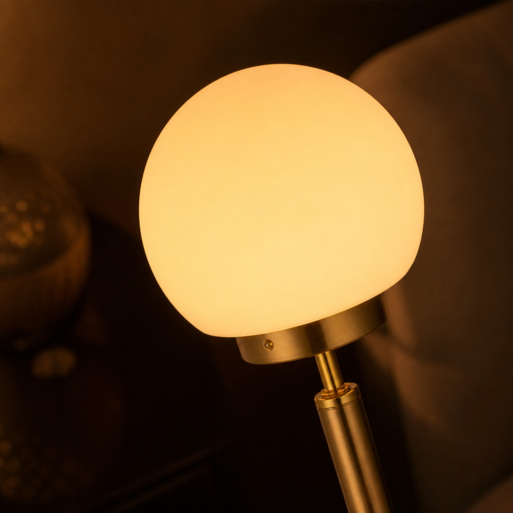 Brass & Glass LED Touch Table Lamp
