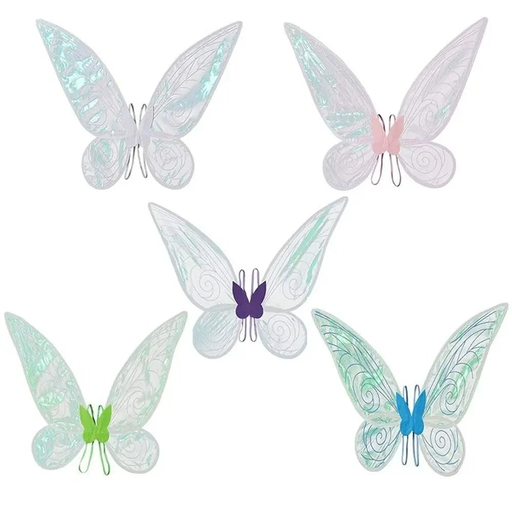 Butterfly Wings Glittering Organza Rustproof Wire & Elastic Straps