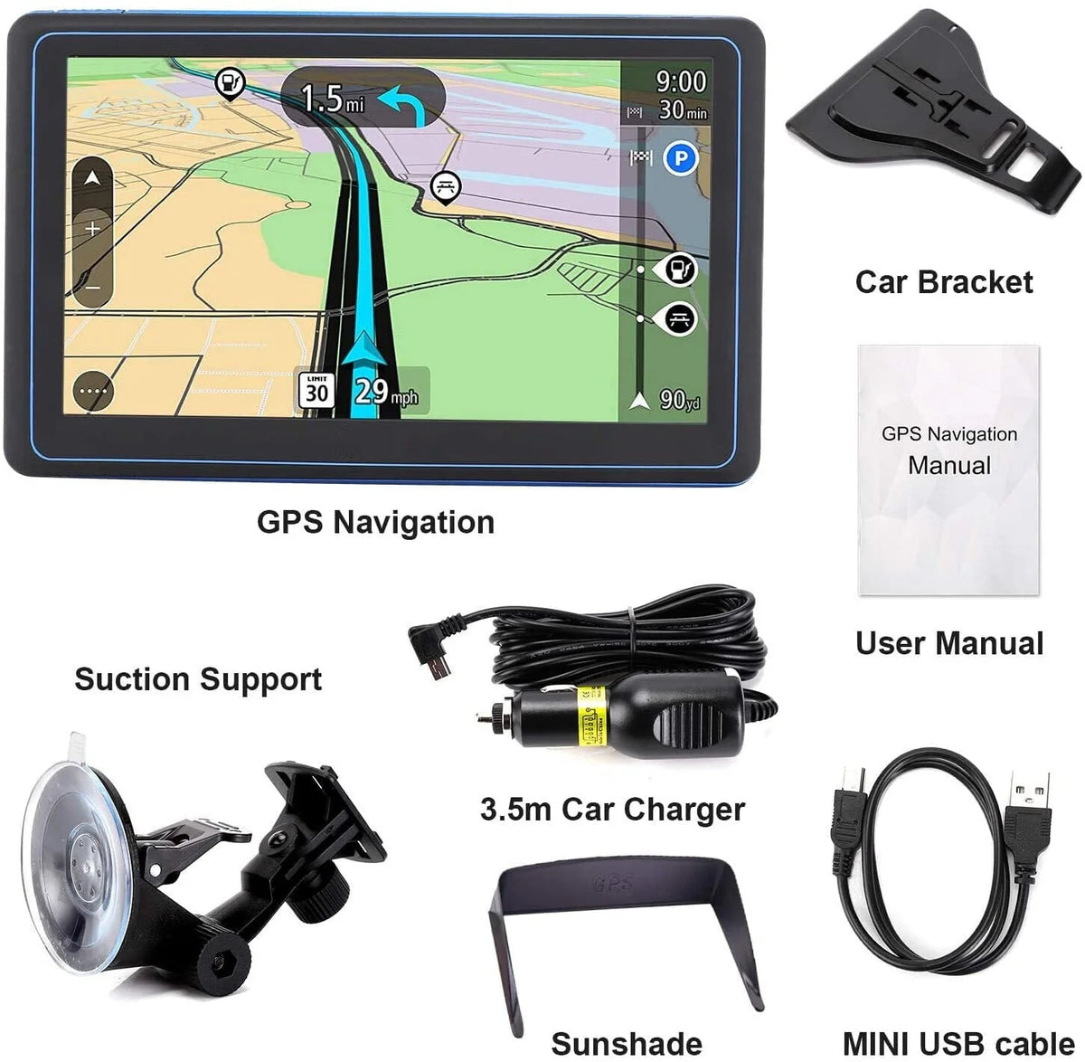 Car & Truck GPS Navigator 7-Inch Touchscreen Truck Routes