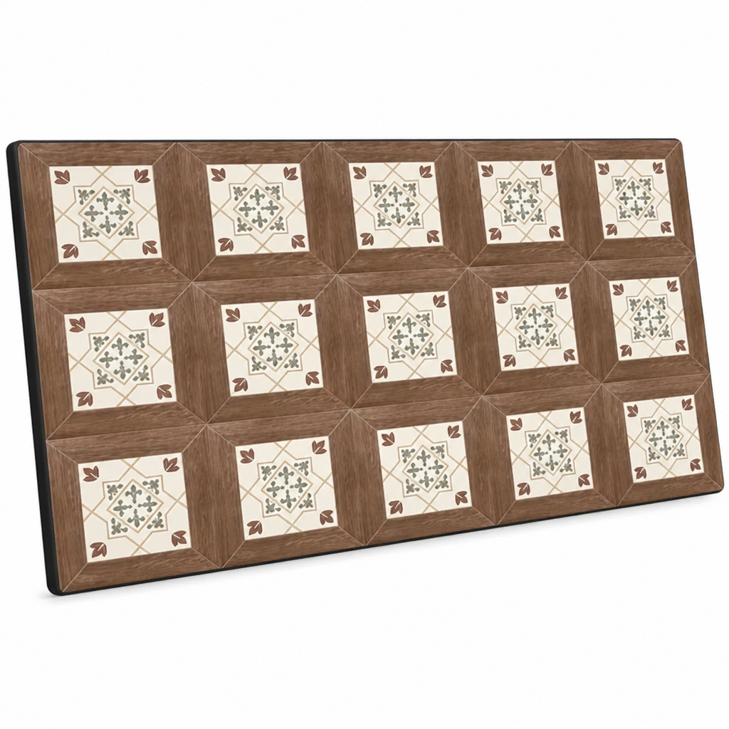 Coffee Mat Retro Tile Absorbent Non-Slip Rubber Backing