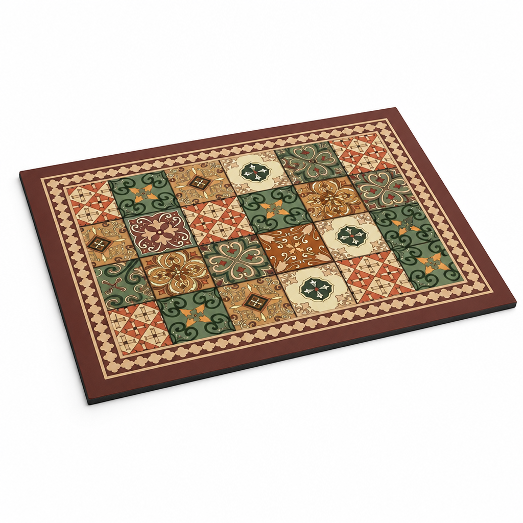 Coffee Mat Super Absorbent Non-Slip Retro Tile