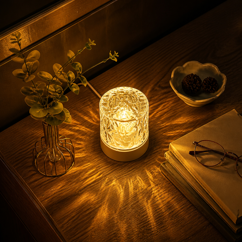 Colorful LED Simulated Flame Night Light