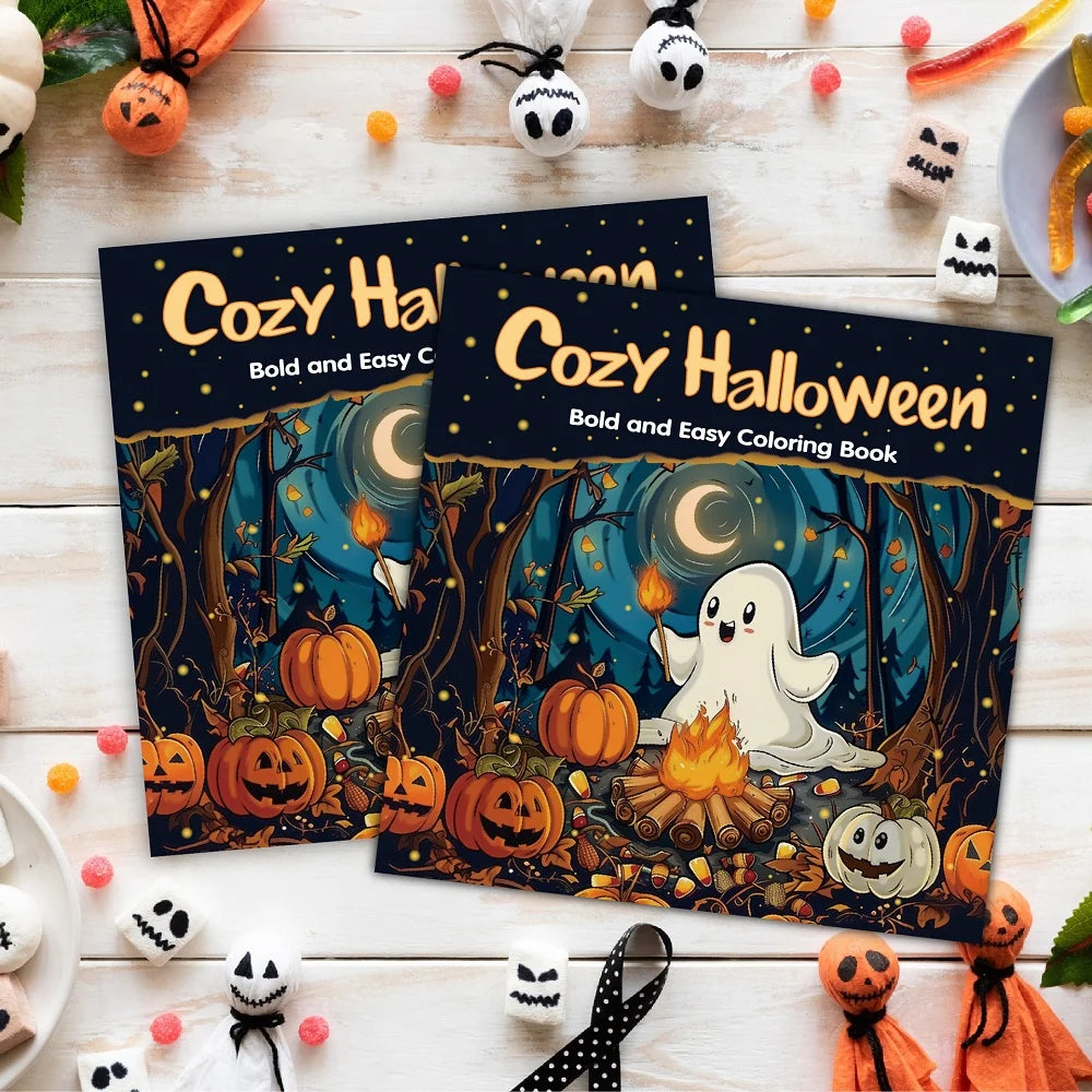 Coloring Book Halloween Bold Outlines Single-Sided Thick Paper