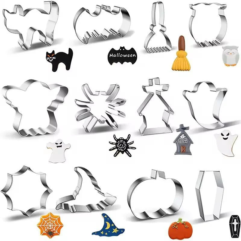 Cookie Cutter Set Halloween Stainless Steel Rolled Edge