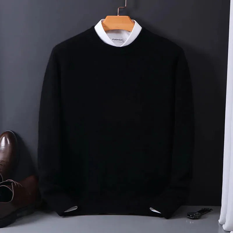 Crew Neck Sweater Fine Cashmere Breathable Straight Cut