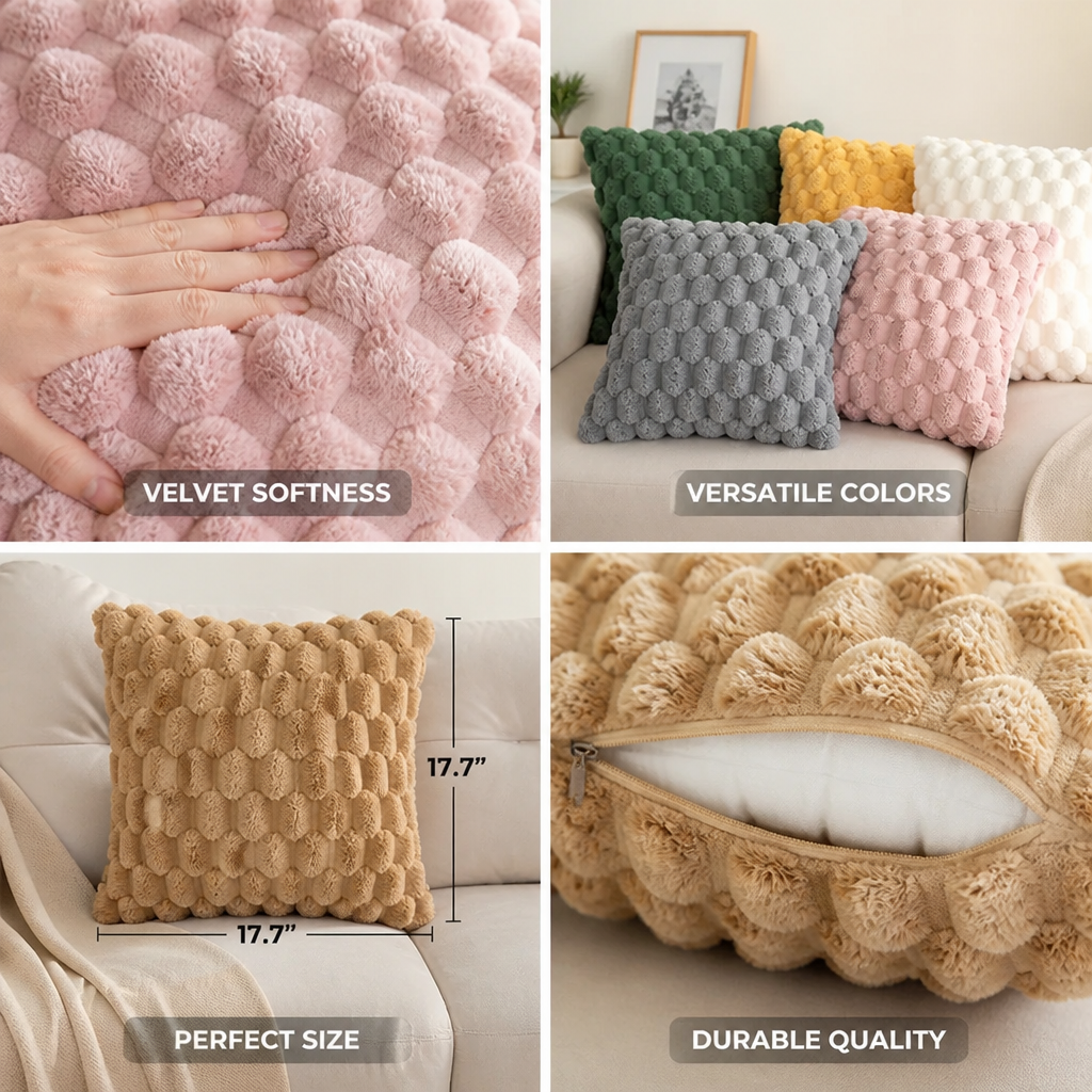 Cushion Cover Velvet Plush 45x45cm