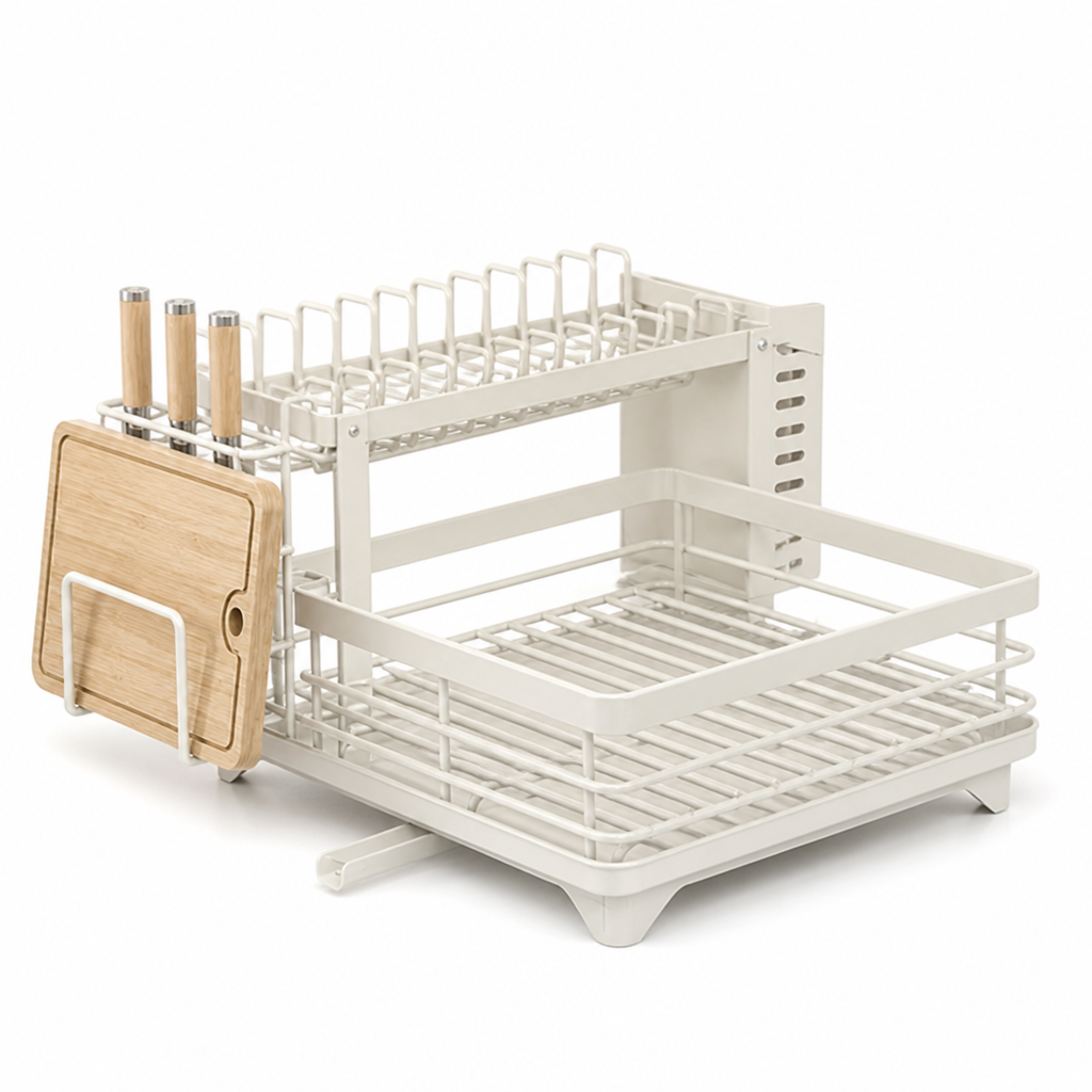 Dish Drying Rack Foldable Rust-Resistant Steel Non-Slip Feet
