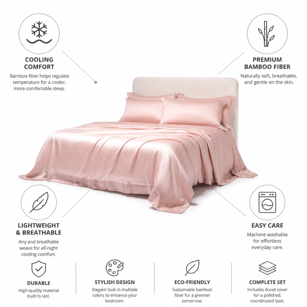 Duvet Cover Cooling Bamboo Fiber Breathable