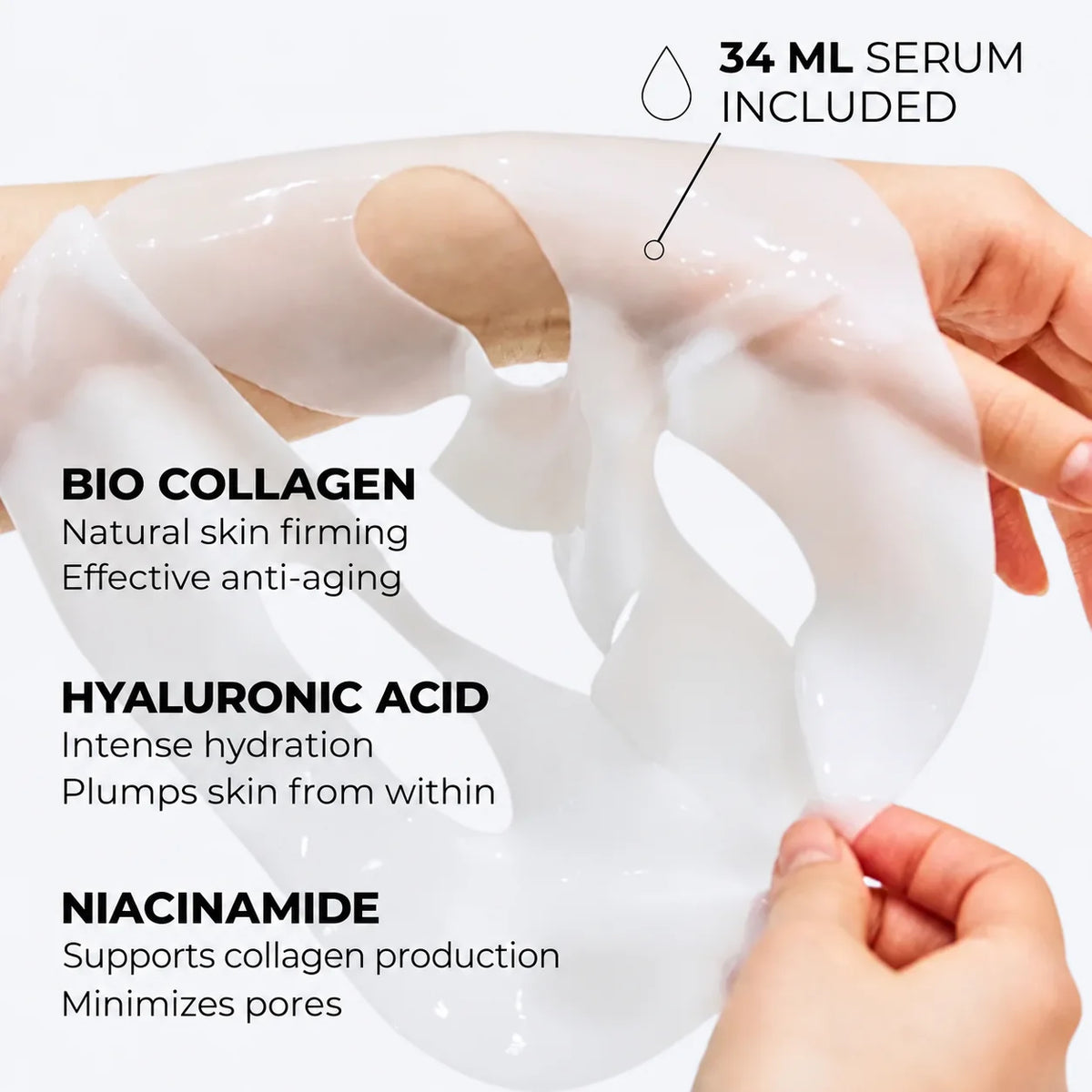 Facial Mask Organic Collagen Hyaluronic & Niacinamide