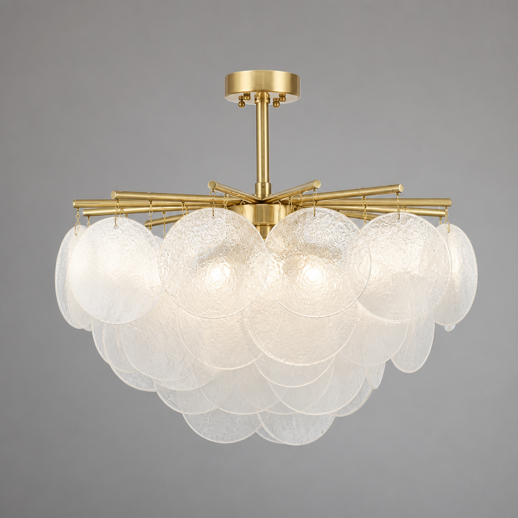 French Bubble Glass Wind Chime Pendant Light