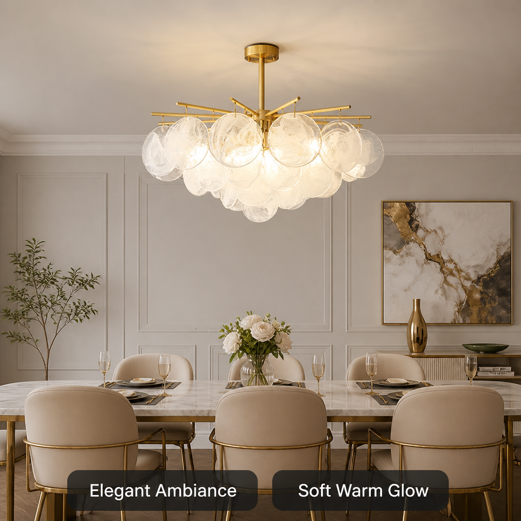 French Bubble Glass Wind Chime Pendant Light