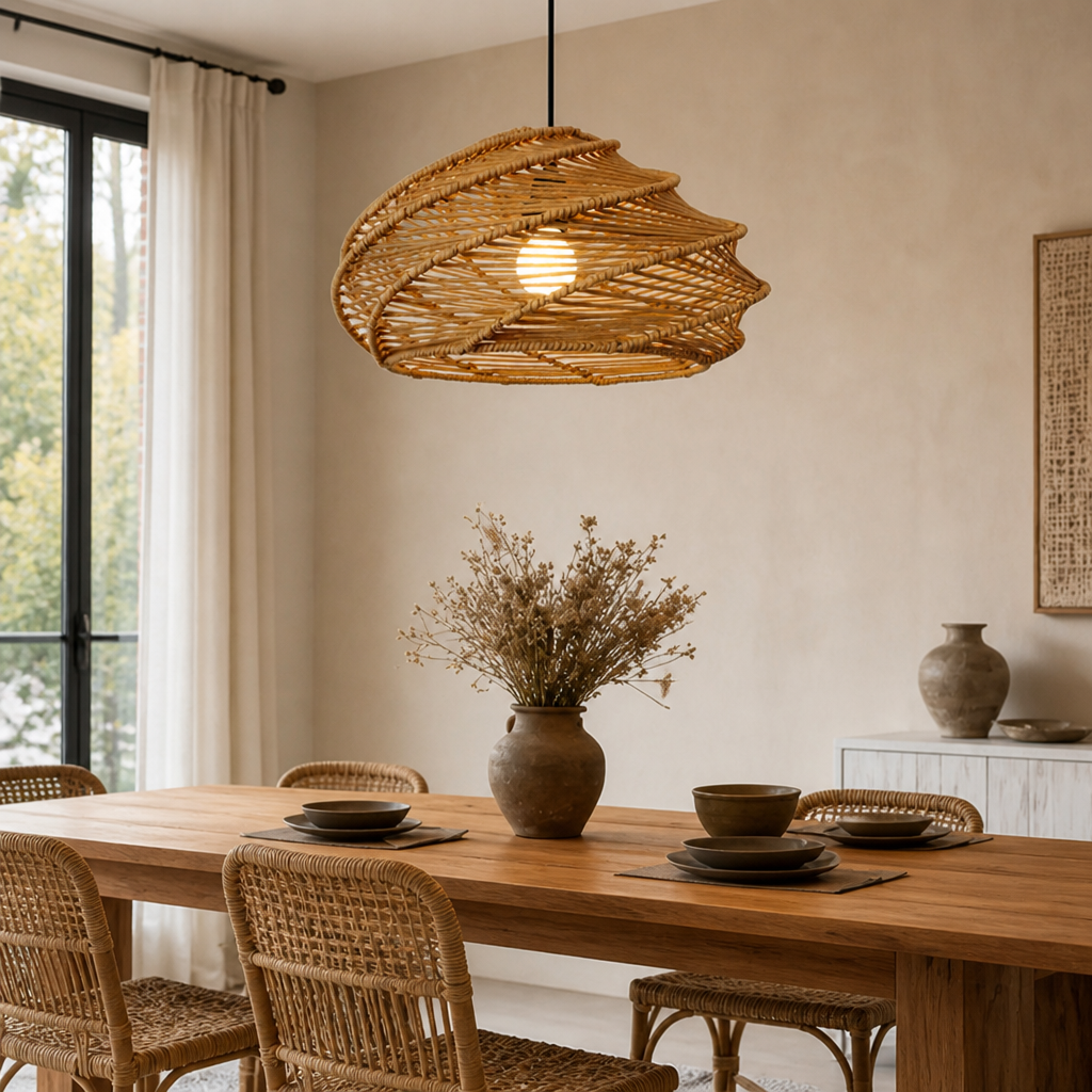 French Paper Rope Pendant Light
