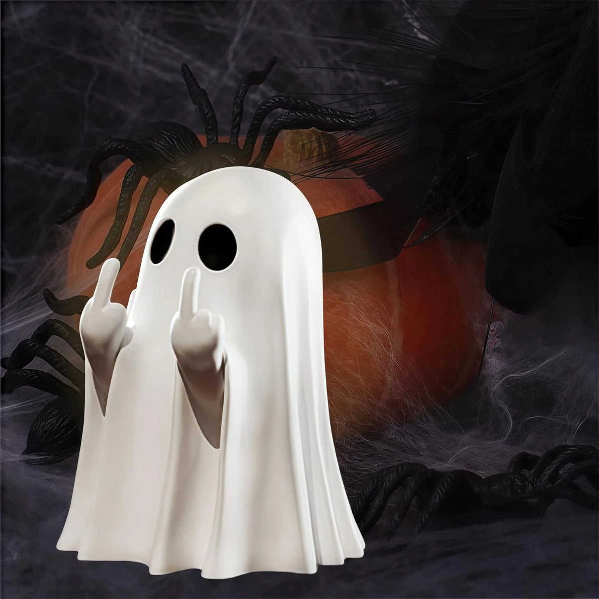 Ghost Figurine Compact Polyresin Tabletop White Or Black