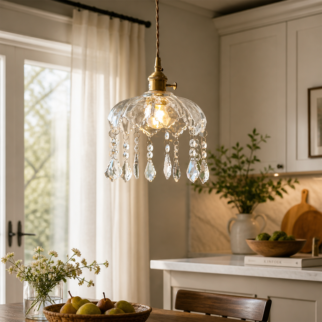 Glass 10-Strand Pendant Light