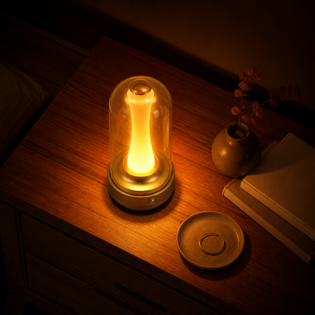 Glass LED Mushroom Night Light