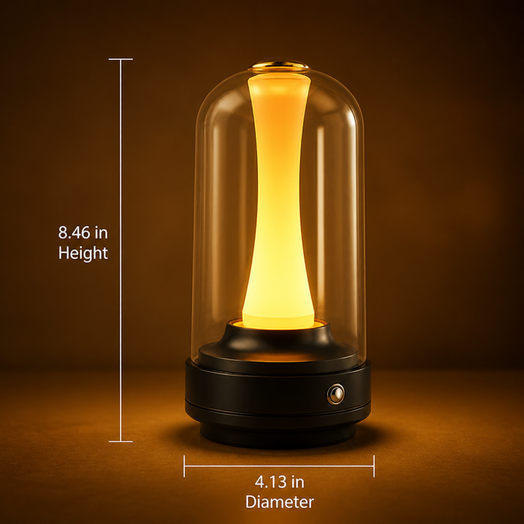 Glass LED Mushroom Night Light