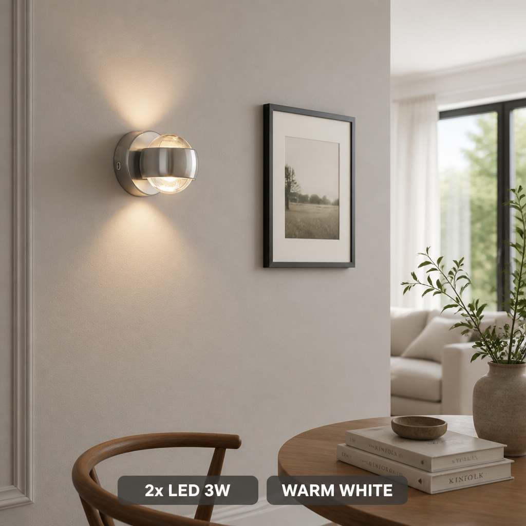 Glass LED Up & Down Wall Sconce
