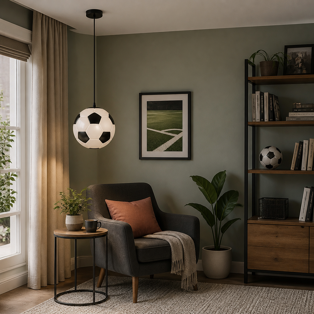 Glass Soccer Ball Pendant Light