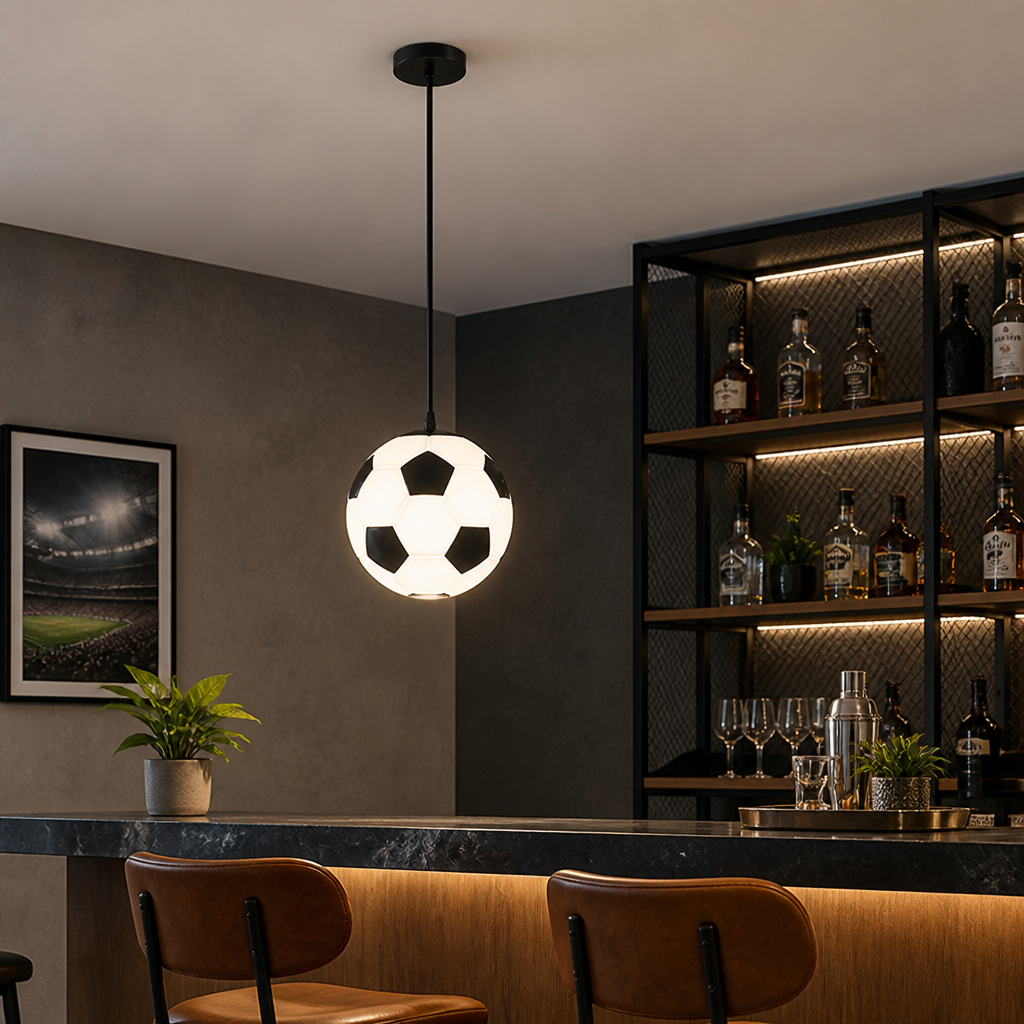Glass Soccer Ball Pendant Light