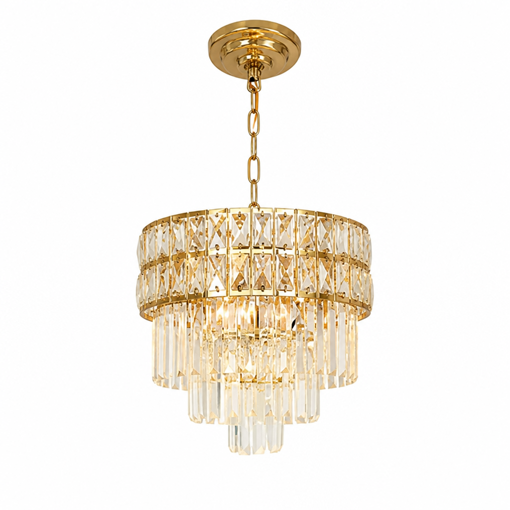 Gold Crystal Tiered Chandelier