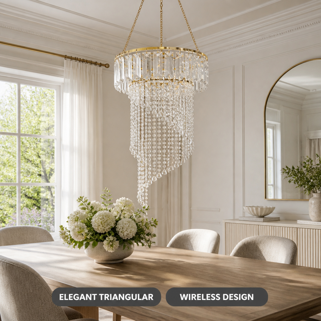 Golden Triangular String Lights