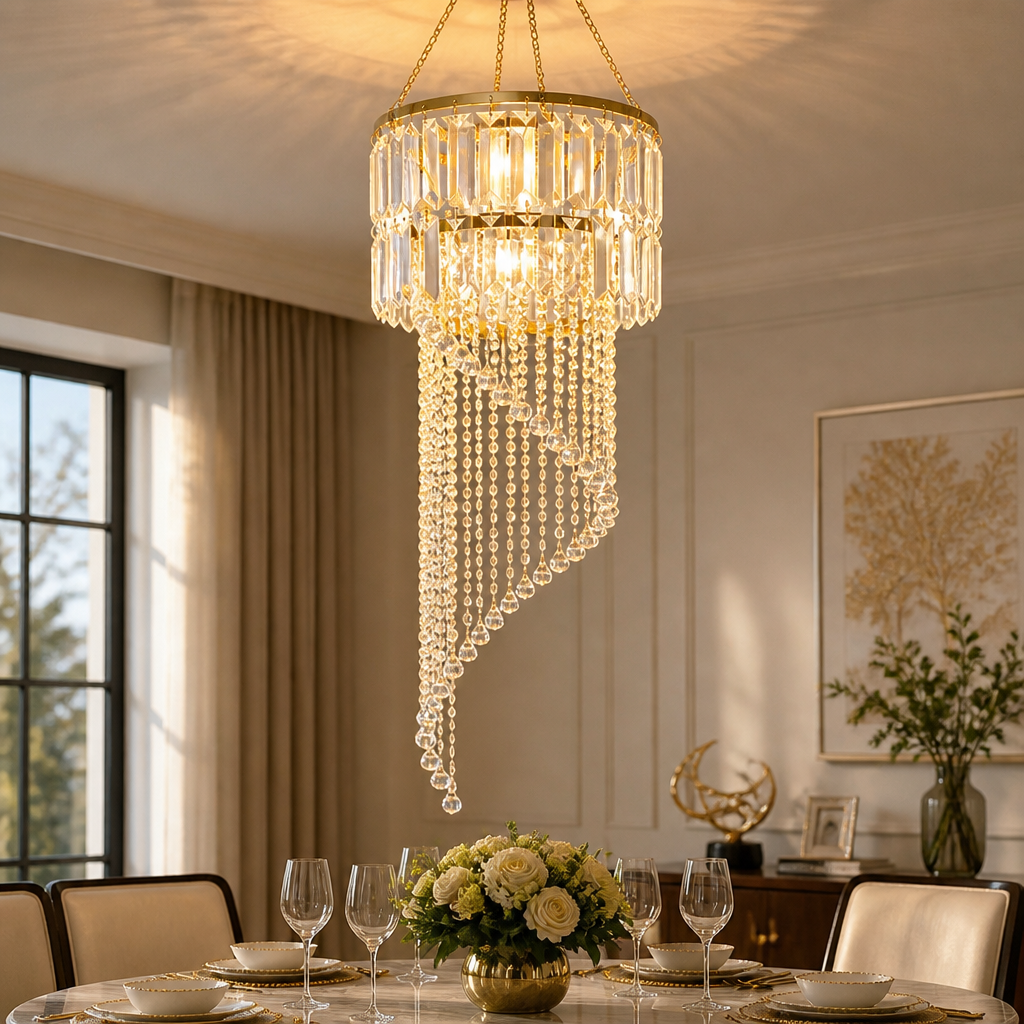 Golden Triangular String Lights