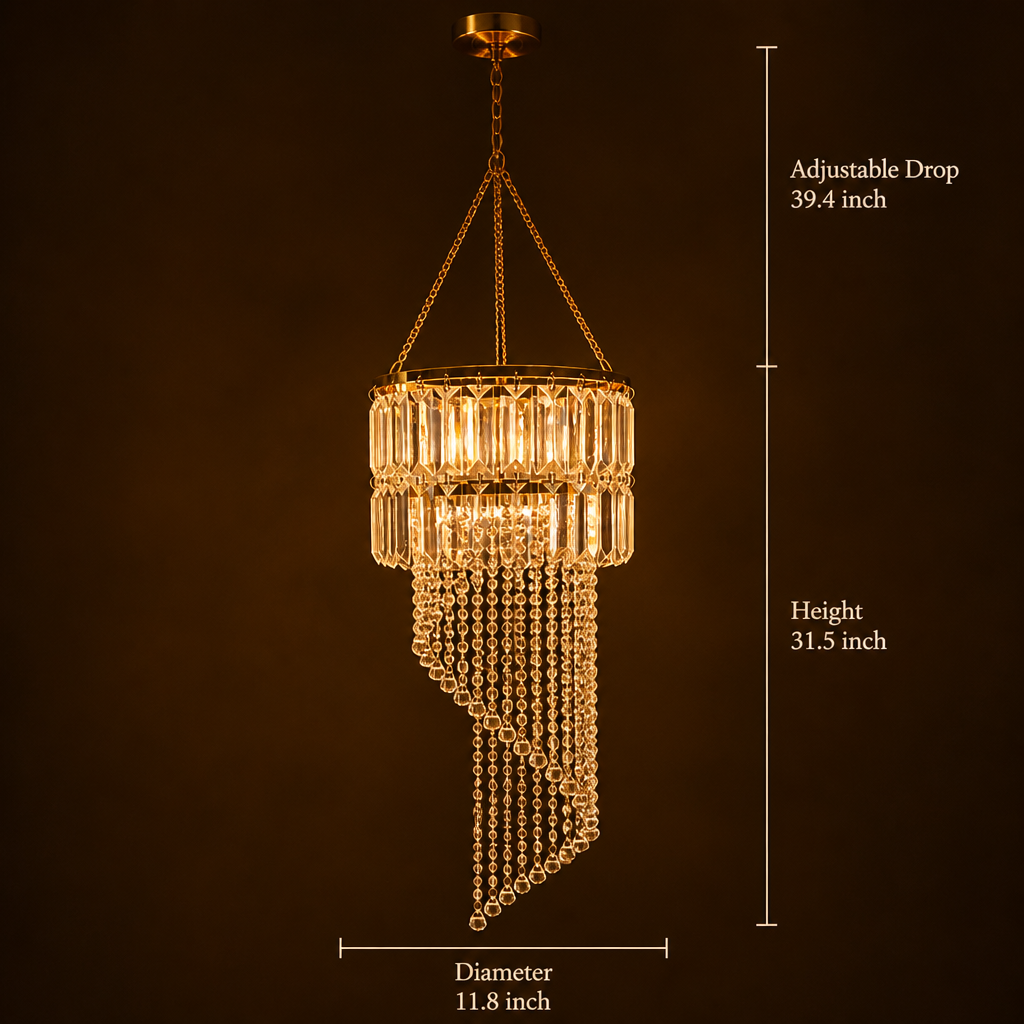 Golden Triangular String Lights