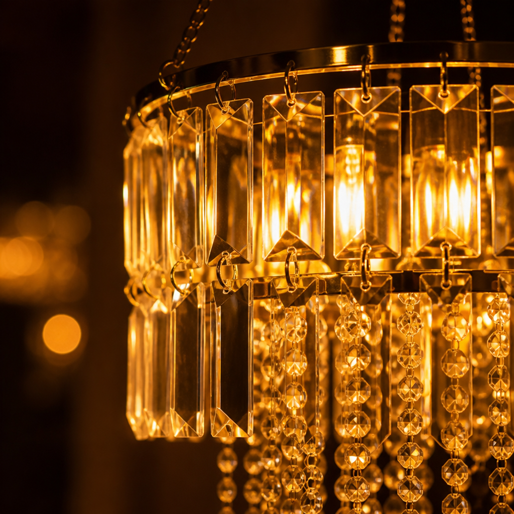 Golden Triangular String Lights