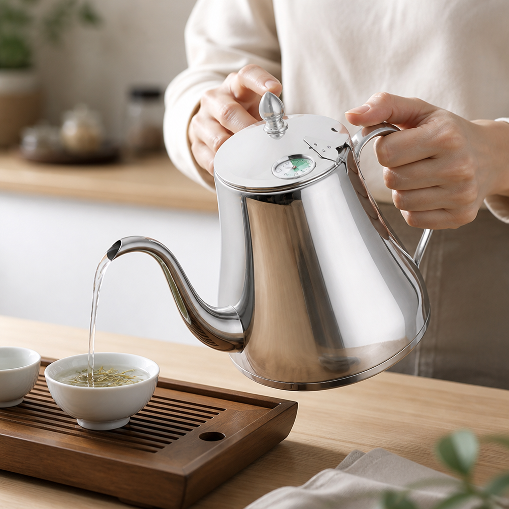 Gooseneck Teapot Stainless Steel Precision Pour & Thermometer