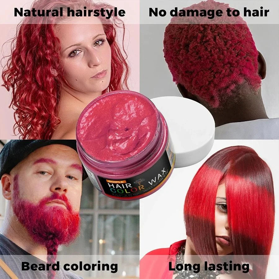 Hair Color Wax Opaque Water-Washable Finger-Apply