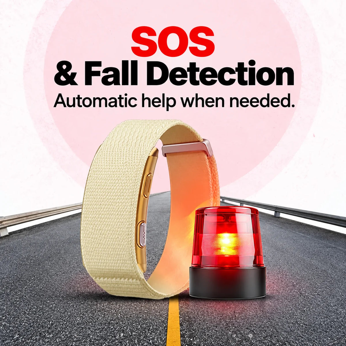 Health Bracelet No-Display Pulse SpO₂ SOS & Fall Detection
