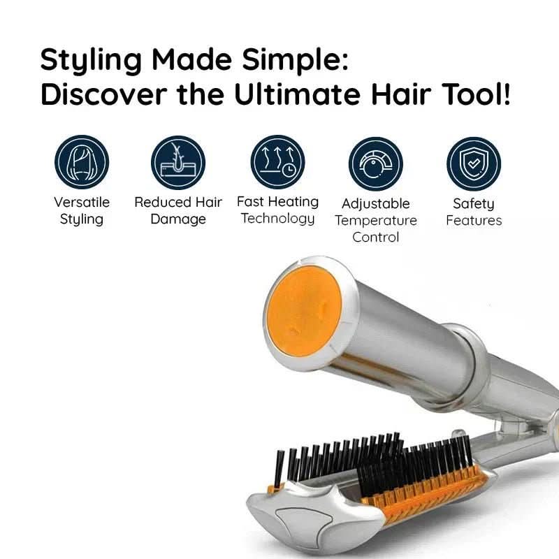 Hot Air Brush 2-In-1 Rotating Ceramic Adjustable Heat