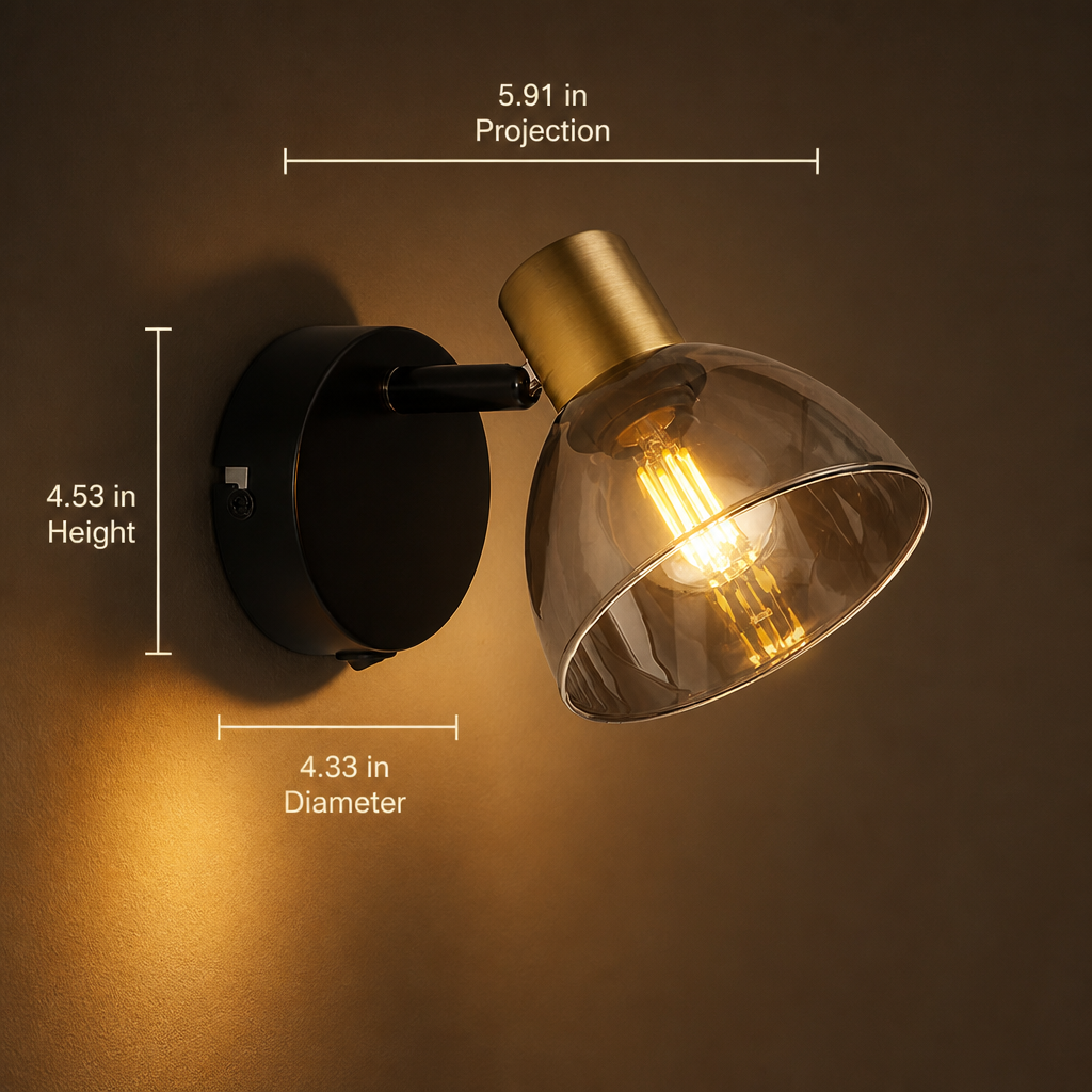 Industrial Black & Copper Adjustable Wall Sconce