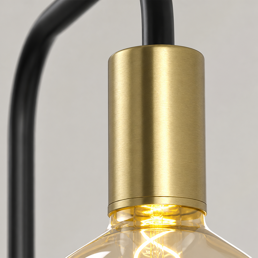 Industrial Black & Gold Foot-Switch Floor Lamp