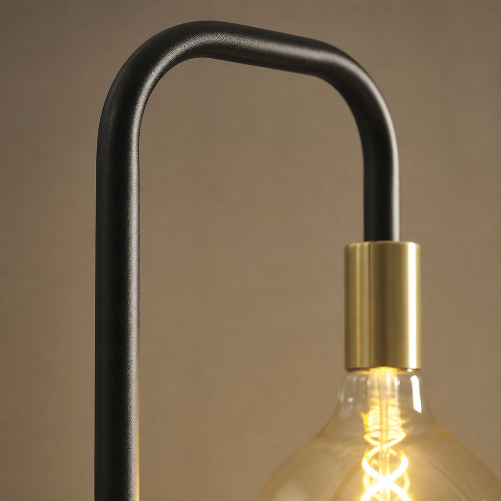 Industrial Black & Gold Foot-Switch Floor Lamp