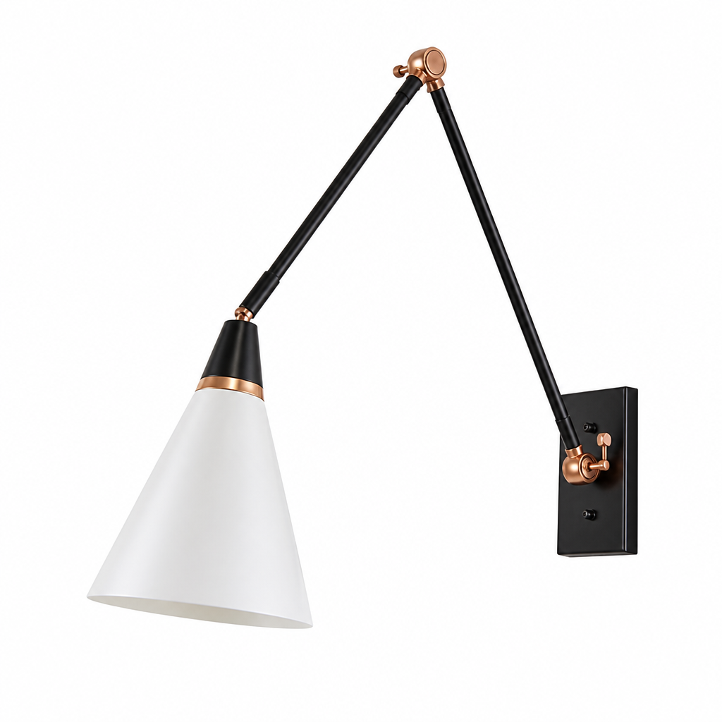 Industrial Copper LED Foldable Arm Wall Sconce