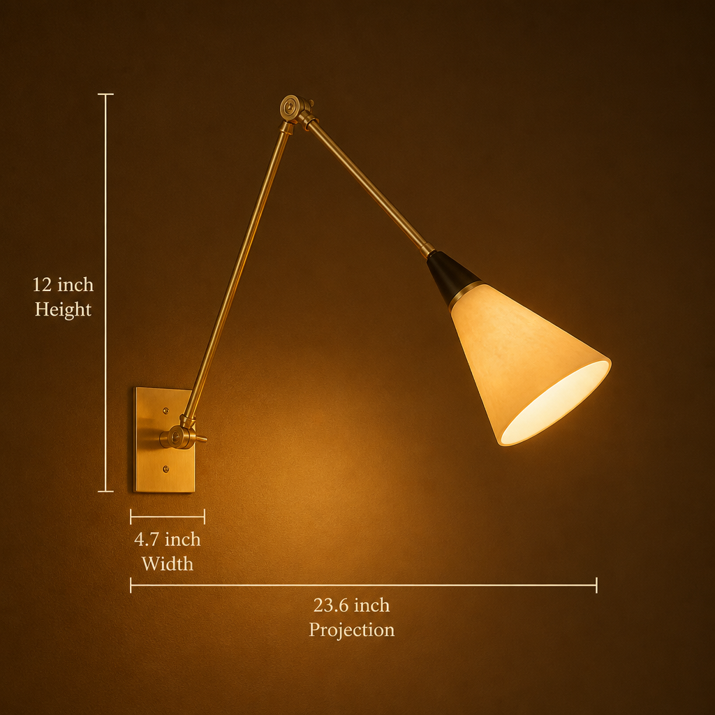 Industrial Copper LED Foldable Arm Wall Sconce
