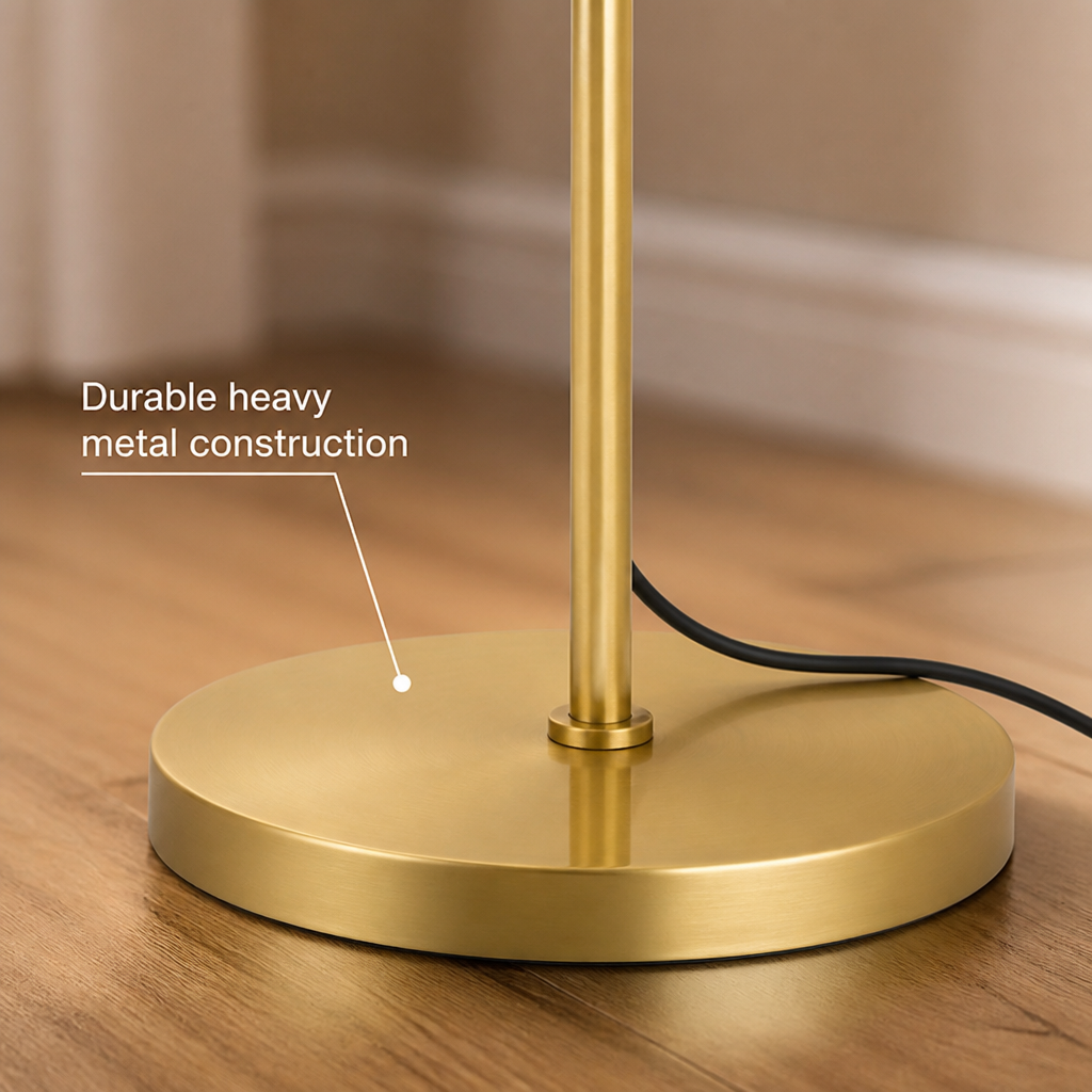 Industrial Gold Glass Floor Lamp