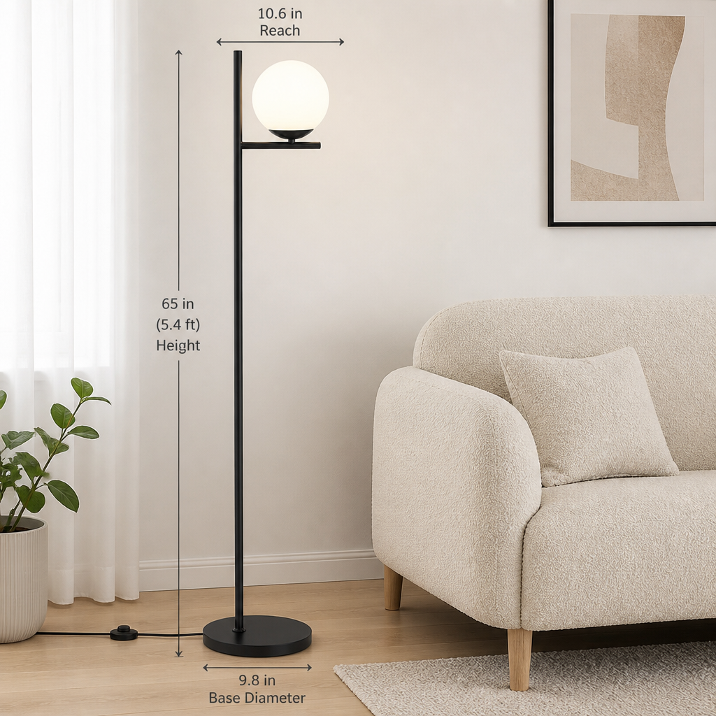 Industrial Matte Black Foot Switch Floor Lamp