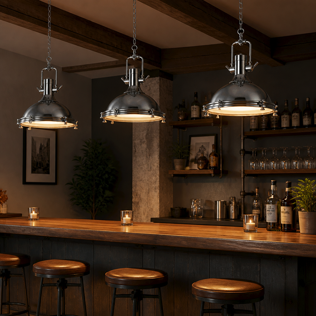 Industrial Metal LED Cage Pendant Light