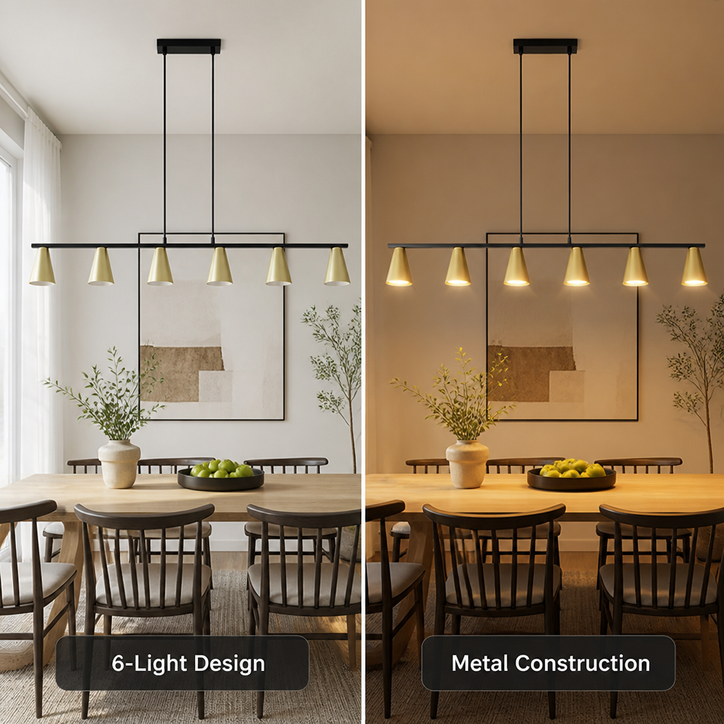 Industrial Metal Linear Pendant Light