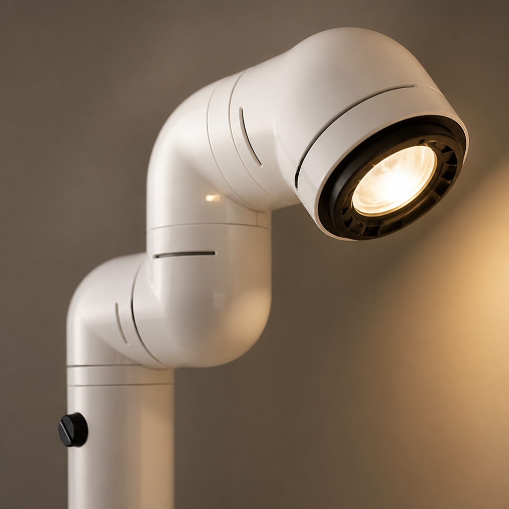 Industrial Red & White Water-Pipe Floor Lamp