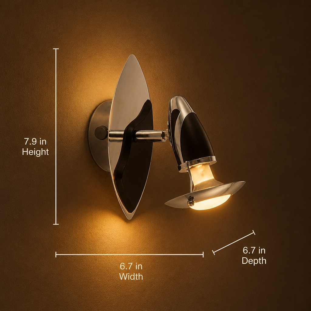 Industrial Silvery Black Swivel Wall Sconce