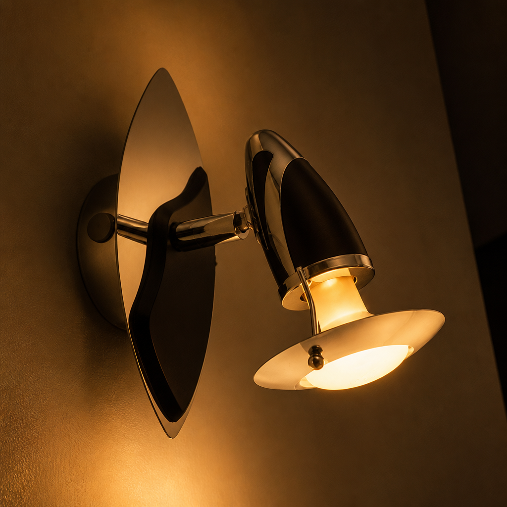 Industrial Silvery Black Swivel Wall Sconce